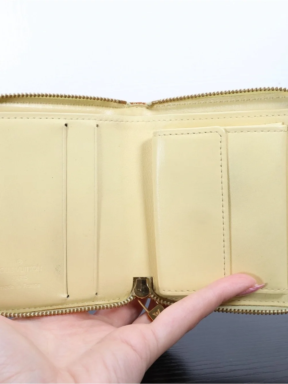 Louis Vuitton Yellow Vernis Zip-Around Card Wallet
